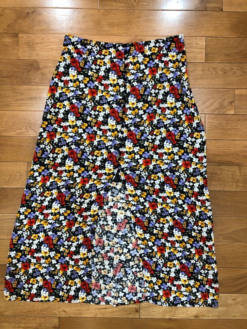 Forever 21 Peekaboo Front Midi Floral Skirt Y2K Coquette Cottagecore Size L